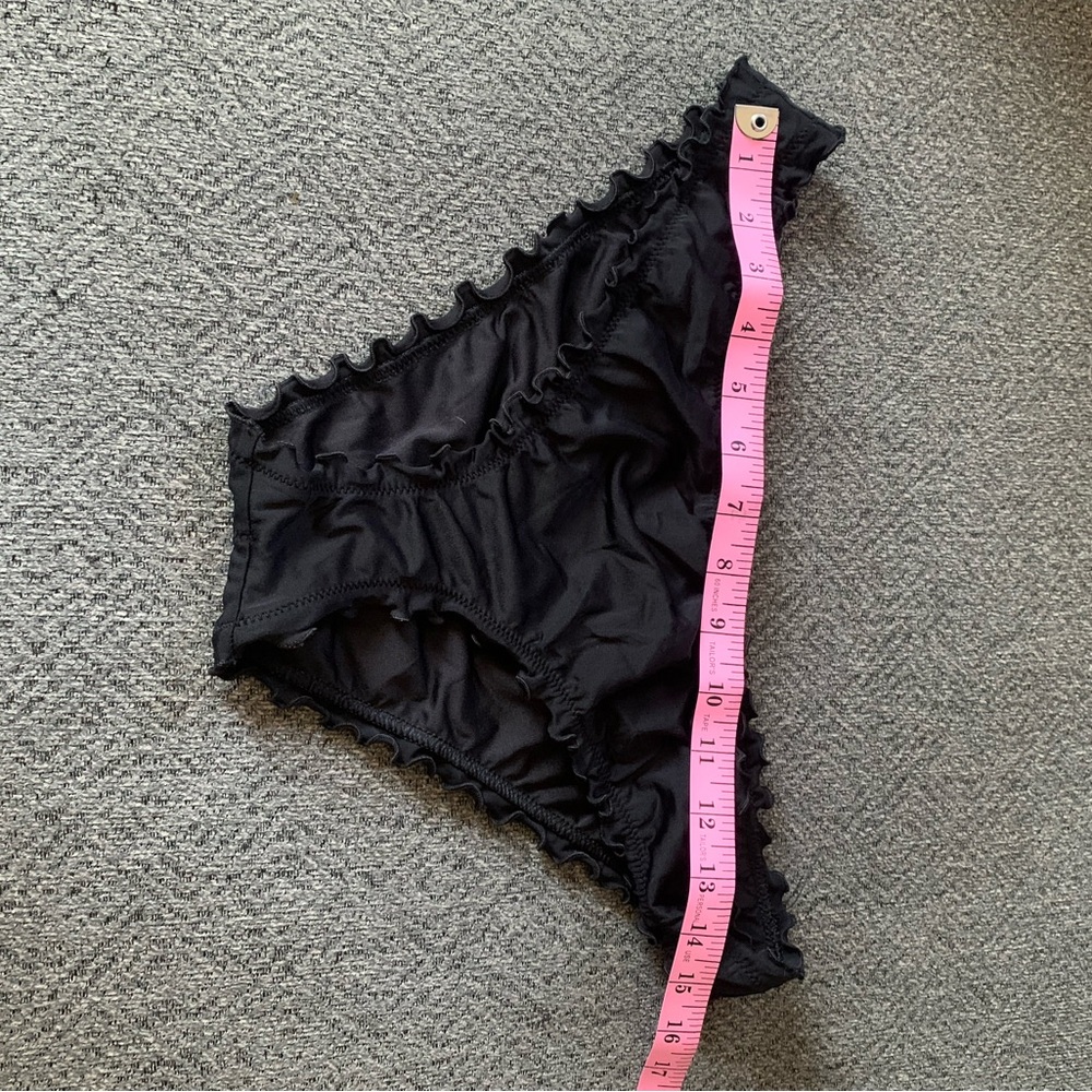 Shade & Shore Black Ruffled Low Rise Bikini Bottom Large - Picture 6 of 12